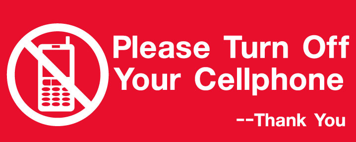 Sign Red  "Please Turn Off Cell Phone"